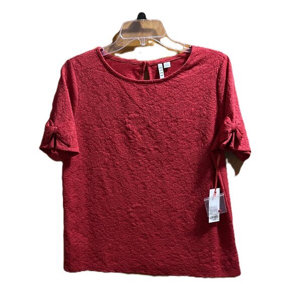 ELLE Short Sleeve Bow Tie Top - Picture 1 of 7